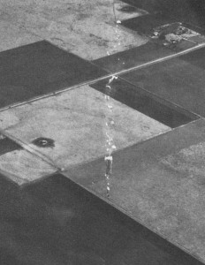 Seconds after the very moment on which the balloon exploted, the gondola is plummeting to the ground- (National Geographic Magazine)