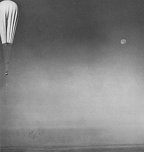 A beautiful image of our natural satellite along with a man made one (National Geographic Magazine)