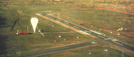 Preparatives for launch a balloon from the Alice Spring airport