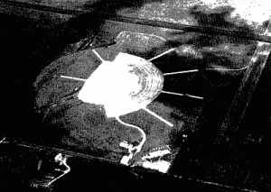 Aerial view of the old launch pad of Palestine, Texas